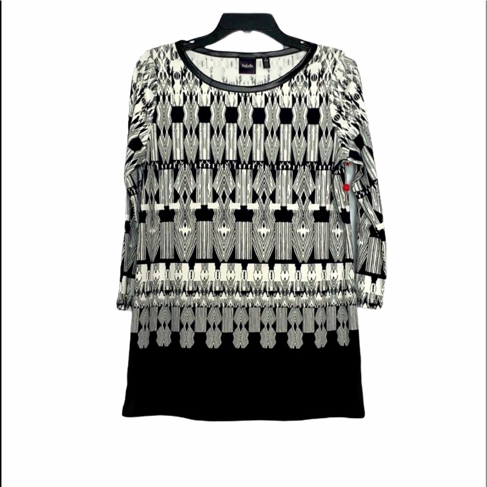 Rafaella Boat Leather Trim Neckline Top Size XS